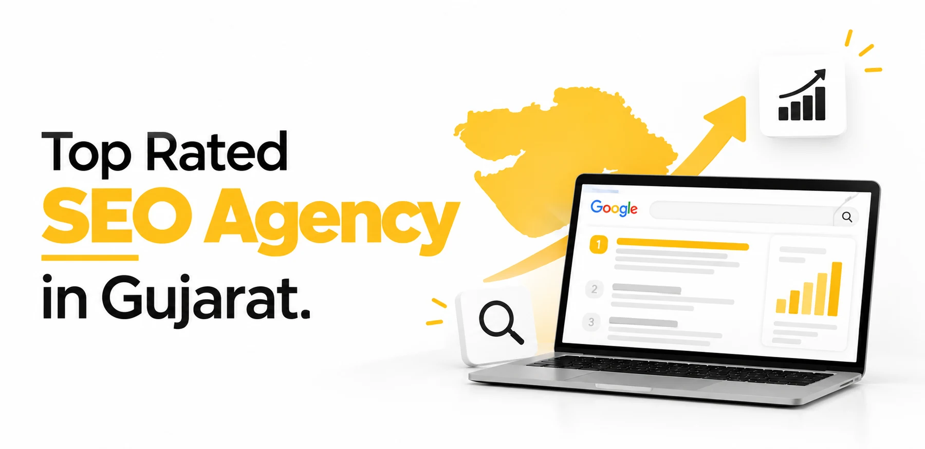 SEO agency in Gujarat – digital marketing and search engine optimization illustration